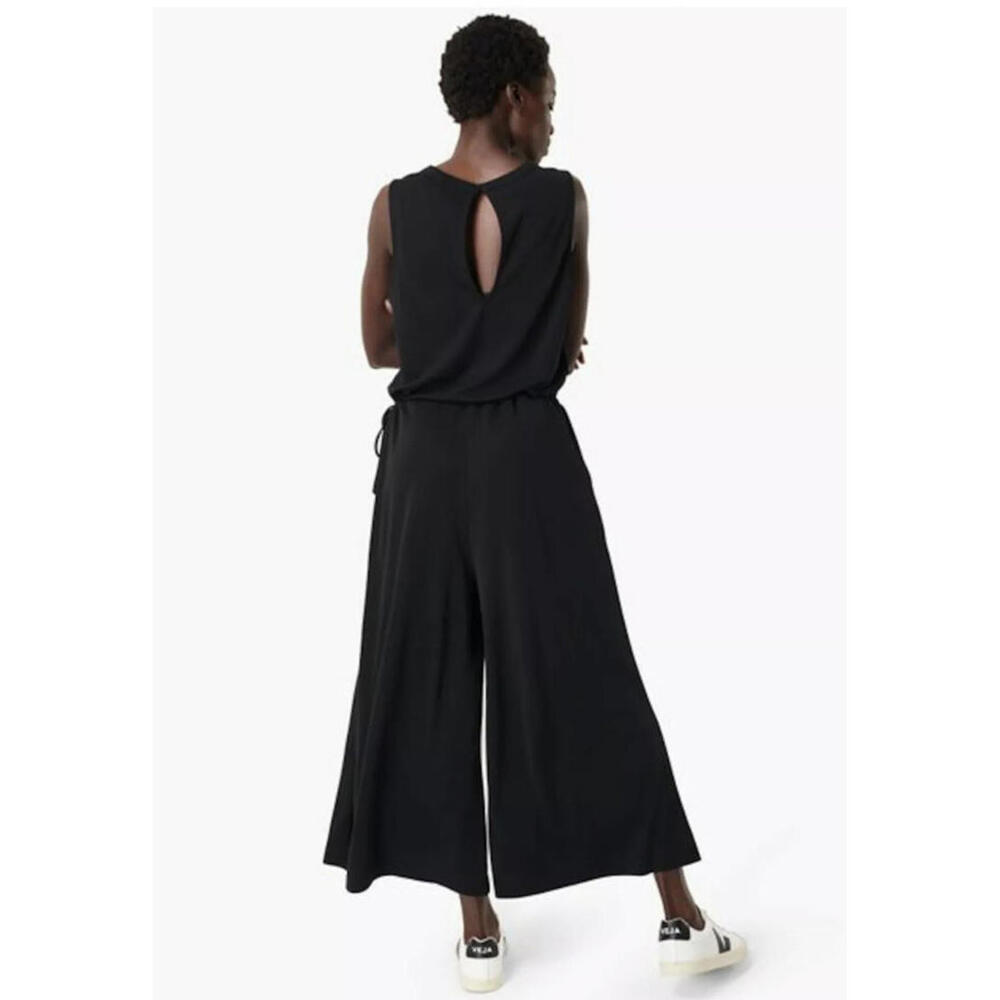 New SWEATY BETTY Cruise V-Neck Wide Leg Cropped Jumpsuit Black Size M Retail$128 - Picture 3 of 12